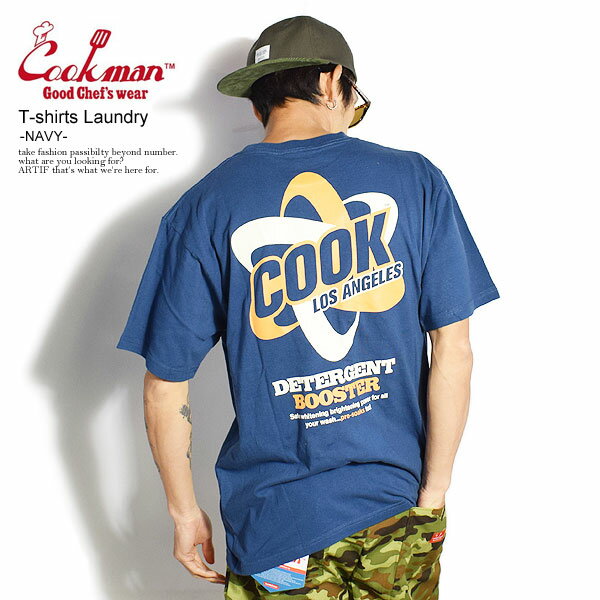 COOKMAN クックマン T-shirts Laundry -NAVY- 春 夏 メンズ Tシャツ 半袖 半袖Tシャツ おしゃれ かっこいい カジュアル ファッション ストリート トップス 春夏 春服 春物 夏服 夏物 cookman tシャツ