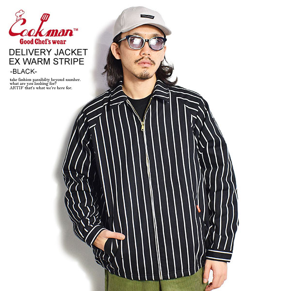 COOKMAN クックマン DELIVERY JACKET EX WARM STRIPE -BLACK- メンズ ジャケット デリバリージャケット 中綿 送料無料 ストリート おしゃれ かっこいい カジュアル ファッション cookman