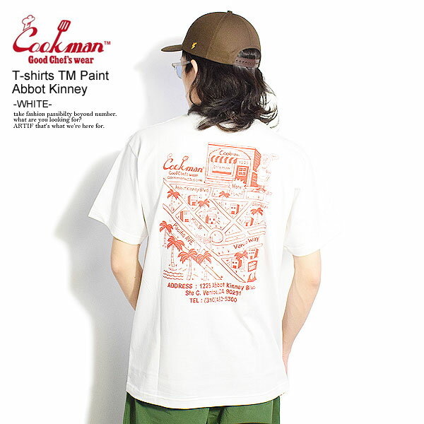 COOKMAN クックマン T-shirts TM Paint Abbot Kinney -WHITE- メンズ Tシャツ 半袖 半袖Tシャツ 送料無料 ストリート おしゃれ かっこいい カジュアル ファッション トップス cookman tシャツ