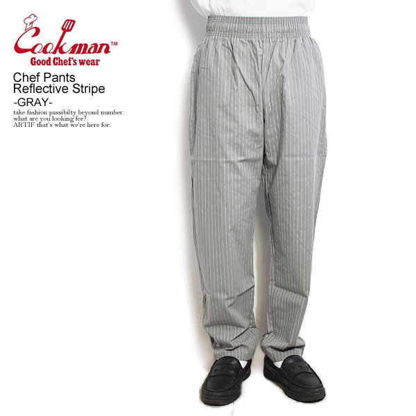 COOKMAN クックマン Chef Pants Reflective Stripe -GRAY- メンズ パンツ シェフパンツ イージーパンツ 送料無料 ストリート