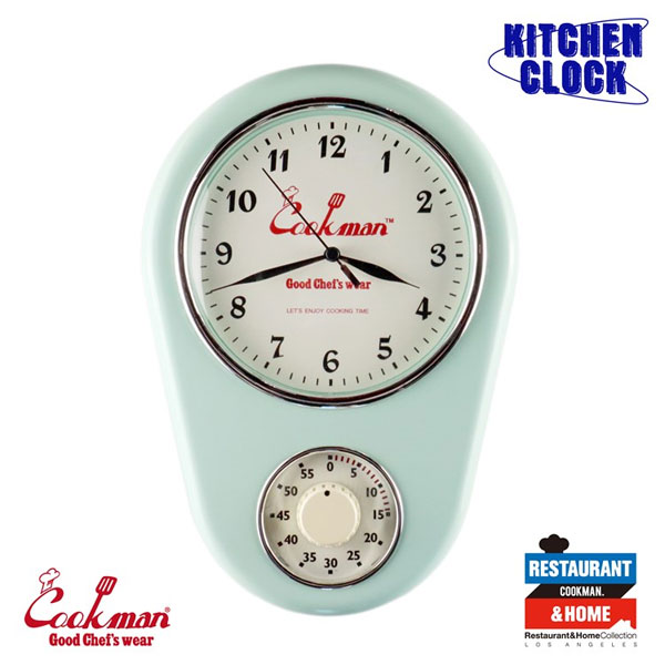 楽天ARTIFCOOKMAN クックマン KITCHEN CLOCK MINT -PALE BLUE- メンズ キッチンクロック 時計 掛け時計 壁掛け時計 アナログ タイマー キッチンタイマー 送料無料 ストリート おしゃれ かっこいい カジュアル ファッション cookman