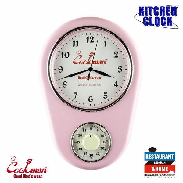 COOKMAN クックマン KITCHEN CLOCK PINK -LIGHT PINK- メンズ キッチンクロック 時計 掛け時計 壁掛け時計 アナログ タイマー キッチンタイマー 送料無料 ストリート おしゃれ かっこいい カジ…