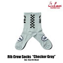 COOKMAN NbN} RIB CREW SOCKS CHECKER GRAY Y \bNX C nC\bNX Xg[g