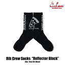 COOKMAN NbN} RIB CREW SOCKS REFLECTOR BLACK Y \bNX C nC\bNX Xg[g