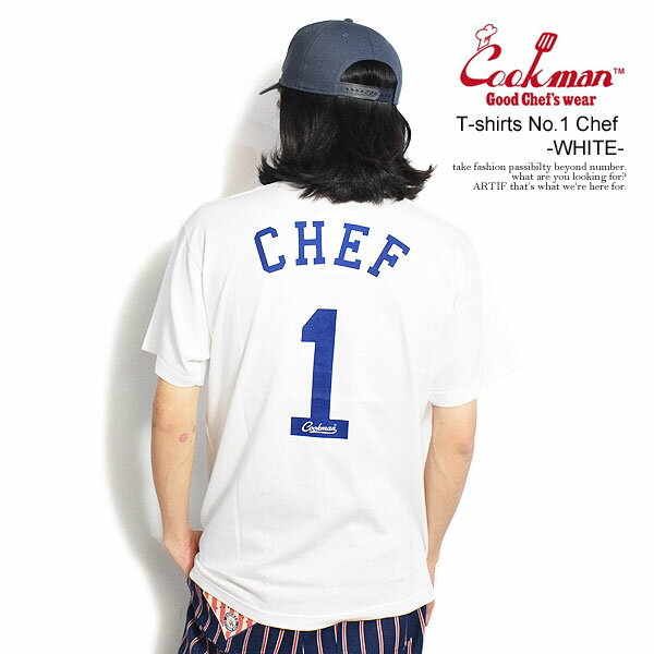 COOKMAN クックマン T-shirts No.1 Chef -WHITE- メンズ Tシャツ 半袖 アメリカ 西海岸 ベースボール ストリート