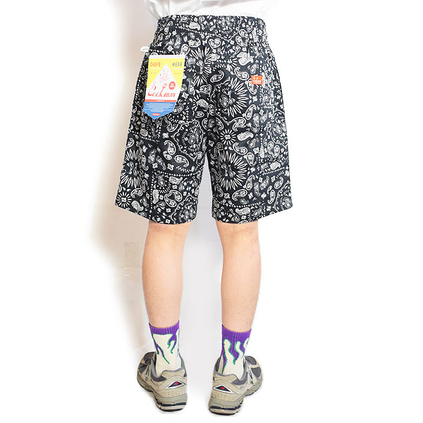 COOKMAN クックマン Chef Pants Short Front pocket Paisley Black -BLACK- メンズ...