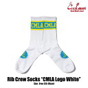 COOKMAN NbN} Rib Crew Socks CMLA logo White Y \bNX C nC\bNX Xg[g