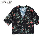 60％OFF SALE セール CRIMIE クライミー CR ALOHA JINBEI SHIRT メンズ シャツ 7分袖 甚平 ジンベイ アロハシャツ 7分袖シャツ ノーカラーシャツ アロハ 総柄 ヴィンテージ マリア フラミンゴ パームツリー 送料無料 ストリート 即日発送