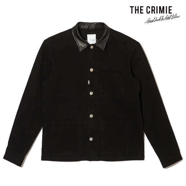 CRIMIE クライミー LEATHER COLLAR TWILL STRETCH COVER ALL JACKET メンズ ジャケット カバーオール ワークジャケット 送料無料 ストリート