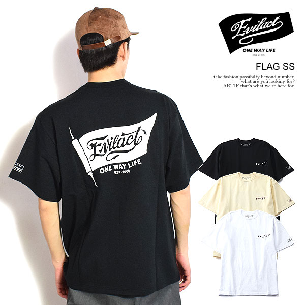 EVILACT イーブルアクト FLAG SS メンズ Tシャツ 半袖 オリジナルボディー バイカー 送料無料 ストリート