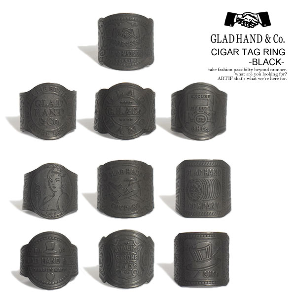 GLAD HAND グラッドハンド CIGAR TAG RING -BLACK- メンズ スカーフリング リング 指輪 ストリート gladhand