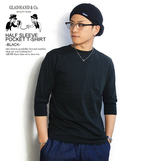 GLAD HAND グラッドハンド HALF SLEEVE POCKET T-SHIRT -BLACK- メンズ Tシャツ ハーフスリーブ 5分袖 GLAD HAND グラッドハンド HALF SLEEVE POCKET T-SHIRT -BLACK- メンズ Tシャツ ハーフスリーブ 5分袖