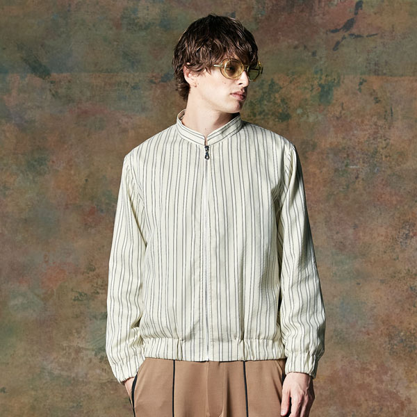 30％OFF SALE セール glamb グラム Stripe Blouson Shirt ストライプブルゾンシャツ シャツ 送料無料