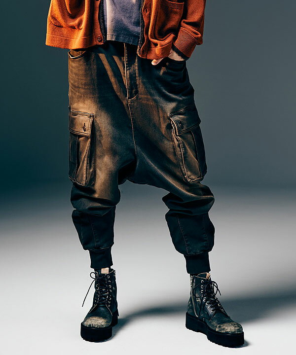 2025 冬 先行予約 12月下旬～1月上旬入荷予定 glamb グラム Knit Denim Cargo Pants ニットデニムカーゴパンツ パンツ 送料無料 キャンセル不可