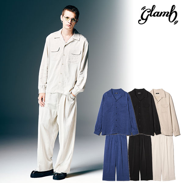 2026  ͽ 2ܡ3ͽ glamb  Stripe Jacquard Linen Shirt Set Up åȥå ...