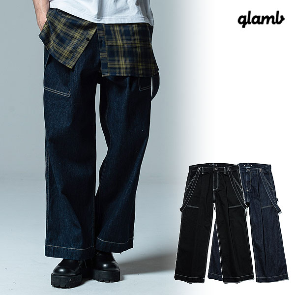 glamb グラム Suspender Raw Denim サスペンダーロウデニム パンツ 送料無料