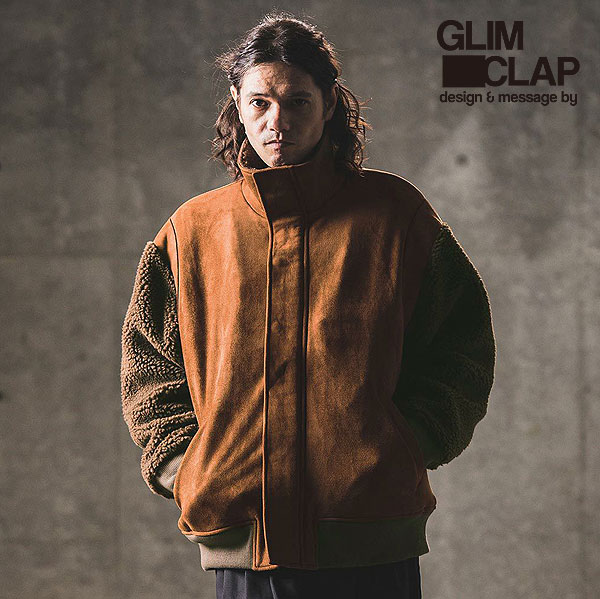 GLIMCLAP グリムクラップ Fake mouton × boa fabric stand-collar jacket メンズ ジャケット 送料無料
