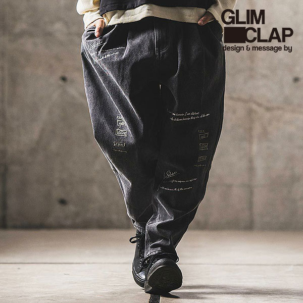 GLIMCLAP グリムクラップ Multicolor embroidery design denim pants メンズ パンツ 送料無料