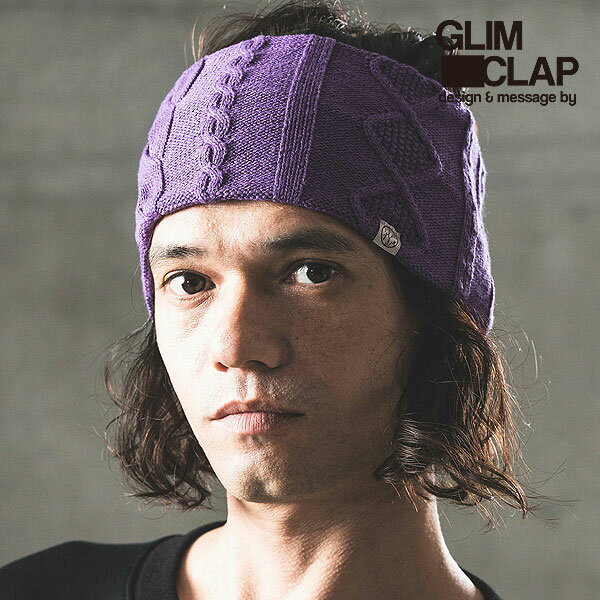 2023 秋冬 2nd 先行予約 11月上旬〜中旬入荷予定 GLIMCLAP グリムクラップ Cable-knit headband メンズ..