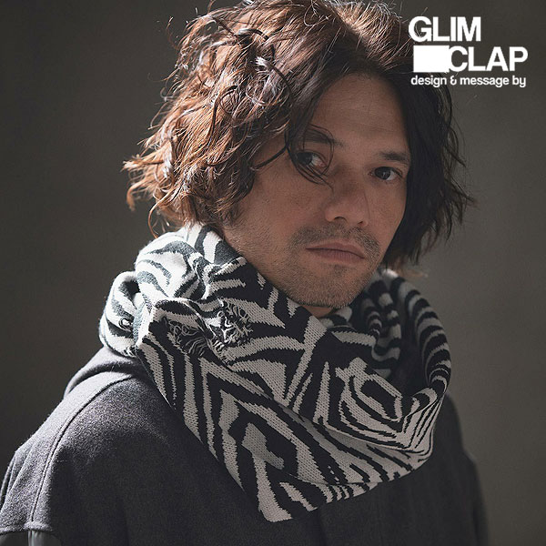 2024 秋冬 1st 先行予約 10月上旬~中旬入荷予定 GLIMCLAP グリムクラップ Zebra jacquard snood メンズ スヌード 送料無料 キャンセル不可