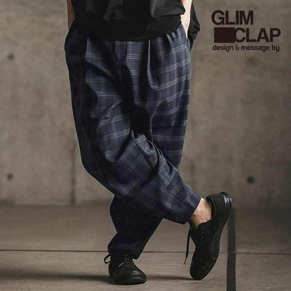 2024 春夏 1st 先行予約 1月下旬〜2月上旬入荷予定 GLIMCLAP グリムクラップ Color scheme design & balloon silhouette pants-plaid type- メンズ パンツ 送料無料 キャンセル不可