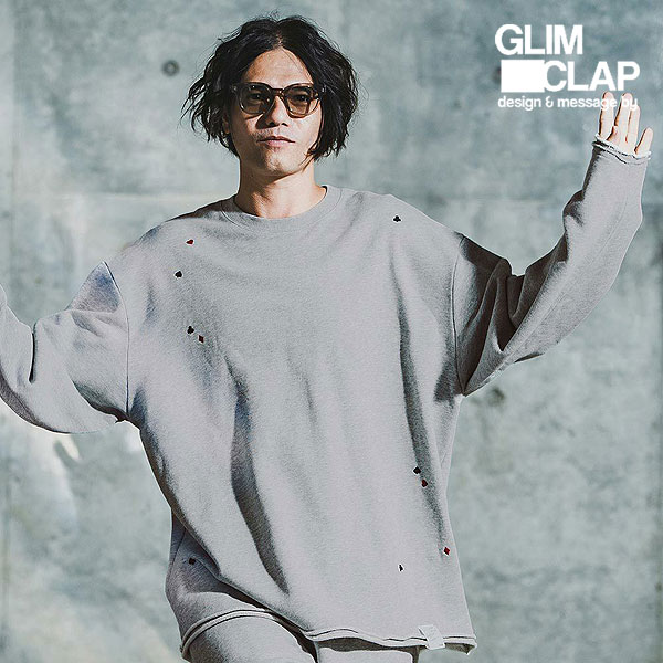 2025 秋冬 2nd 先行予約 10月中旬～下旬入荷予定 GLIMCLAP グリムクラップ Card Stitch Emblem Sweatshirt メンズ スウェット 送料無料 キャンセル不可