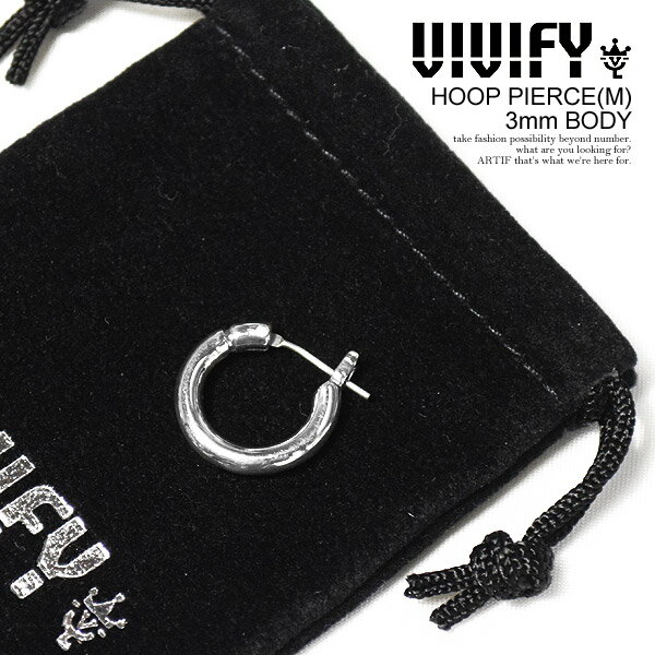 VIVIFY rrt@C HOOP PIERCE(M) 3mm BODY Y ANZT[ sAX t[vsAX Vo[ nhCh