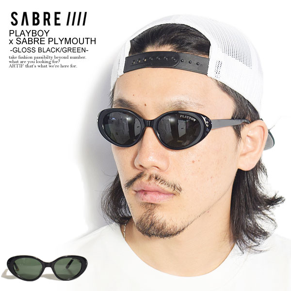 セイバー サングラス メンズ 50％OFF SALE セール SABRE セイバー PLAYBOY x SABRE PLYMOUTH -GLOSS BLACK/GREEN- メンズ サングラス PLAYBOY コラボ 送料無料