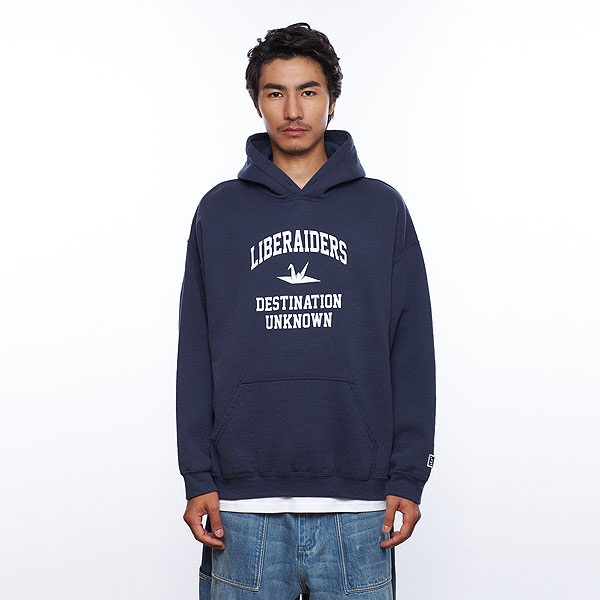 20％OFF SALE セール Liberaiders リベレイダース COLLEGE LOGO HOODIE メンズ パーカー プルオーバーパーカー ヴィンテージ加工 送料無料 ストリート