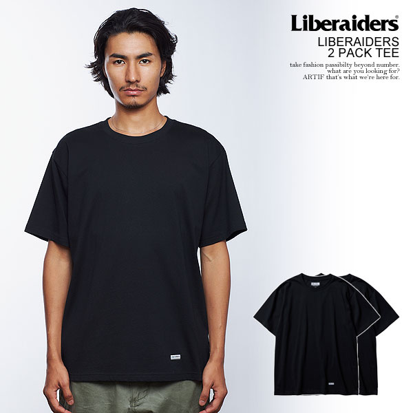 楽天ARTIFLiberaiders リベレイダース LIBERAIDERS 2 PACK TEE -BLACK- メンズ Tシャツ 半袖 パックTシャツ 2枚組 送料無料 ストリート
