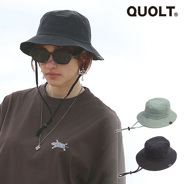 　商品説明 QUOLT クオルト 自然な風合いのシワ感が絶妙な雰囲気のハット。 撥水性のある生地に細かなパンチング加工、 裏地にはメッシュ生地を施し、通気性とデザイン性を両立。 きれいなシルエットで、ゆったりめの頭周りを 内紐で調整できる仕様。 取り外し可能なトレールストラップを装備し、 街中はもちろんアウトドアでも活躍。 素材 : POLYESTER 100％ サイズ : FREE ■DELI : 6月上旬〜中旬入荷予定 メーカー希望小売価格はメーカーカタログに基づいて掲載しています 【ご予約注意事項・必ずお読み下さい】 ご予約商品は必ず1点ずつご予約(決済)お願いいたします。 ■複数の商品をご予約、通常商品と同時にご購入後希望の場合は、 お手数をお掛けし申し訳ありませんが、必ず1点ずつ決済をお願いいたします。 ※予約商品が同時に入荷した場合は当店側で同梱処理させていただきます。 ※2点以上まとめてご注文された場合、一番遅い納期の商品との同梱発送とさせていただきます。 ■ご予約後のカラー・サイズ変更・キャンセルは一切お受けできません。 ■店舗在庫がない場合はメーカーに在庫を確認でき次第、ご連絡させていただきますのでご了承くださいませ。 ■納期が過ぎた商品に関しましてもメーカー共有在庫の為、在庫を確認でき次第のご連絡になります。 ※商品到着をお急ぎの方はお気軽にお問い合わせくださいませ。 ■オーダーの数量オーバーの為、先着順での発送により欠品になる場合がございます。 ■クレジット決済をご選択頂いた場合、商品発送時に売上請求を行います。 ■掲載されております商品画像はサンプルの為、本製品とは仕様が多少変更になる場合がございます。 ■まれに生産上の関係により減産、生産中止となり商品がご用意できない場合がございます。 ■入荷時期が生産上の関係で予定の納期より大幅に遅れる場合がございます。 ※納期遅れについて個別にご連絡を差し上げることが難しい為、お問い合わせを頂けましたら 早急にメーカーに確認をさせて頂きます。お気軽にお問い合わせ下さい。 ■商品入荷後、ご連絡、即発送となります。 ※ご希望のお届け指定(土日希望・時間指定等)がある場合は、ご注文時に備考欄にご記載下さい。 ■上記内容につきましてご理解して頂いた上で、ご予約いただきます様お願い致します。 [お問い合わせについては] Mail：corecervate@artif.jp Tel：058-371-8400 まで宜しくお願い致します。 ■注意点:フラッシュ撮影と屋外画像ではカラーの見え方に誤差がございます。 パソコンのモニターにより、カラーの見え方に誤差がございます。 ■サイズ表記につきましてはブランド企画サイズとなっております。QUOLT クオルト