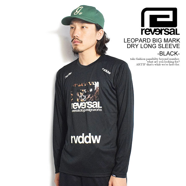 reversal リバーサル LEOPARD BIG MARK DRY LONG SLEEVE -BLACK- メンズ Tシャツ ロンT ドライTシャツ rvddw 送料無料 ストリート