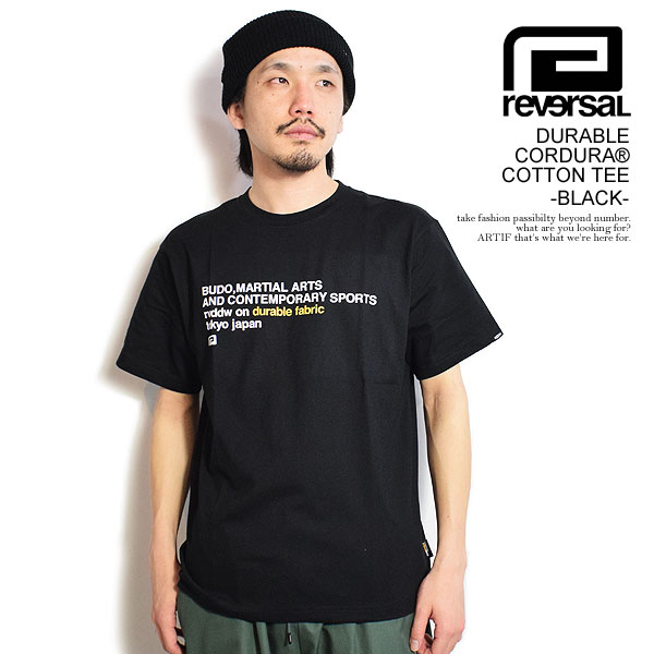 reversal リバーサル DURABLE CORDURA COTTON TEE -BLACK- メンズ Tシャツ 半袖 スポーツ ジムウェア コーデュラ rvddw 送料無料 ストリート