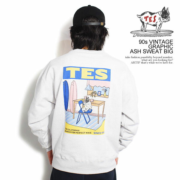 The Endless Summer エンドレスサマー TES 90s VINTAGE GRAPHIC ASH SWEAT BIG メンズ スウェット トレーナー 送料無料 ストリート