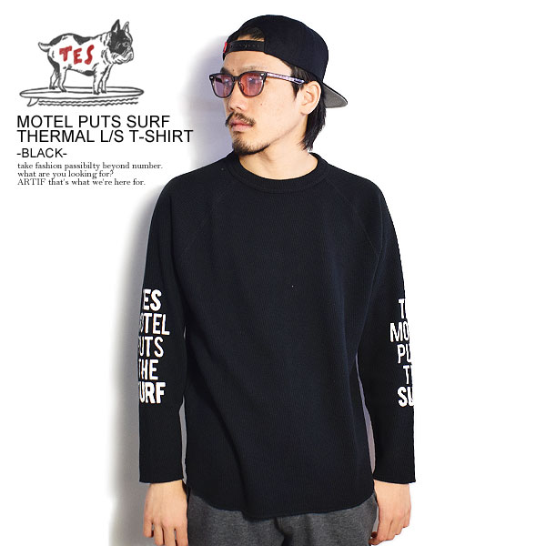 The Endless Summer エンドレスサマー MOTEL PUTS SURF THERMAL L/S T-SHIRT -BLACK- メンズ Tシャツ 長袖 長袖Tシャツ ロンT 送料無料 ストリート おしゃれ かっこいい カジュアル ファッション アメカジ 西海岸 tes tシャツ
