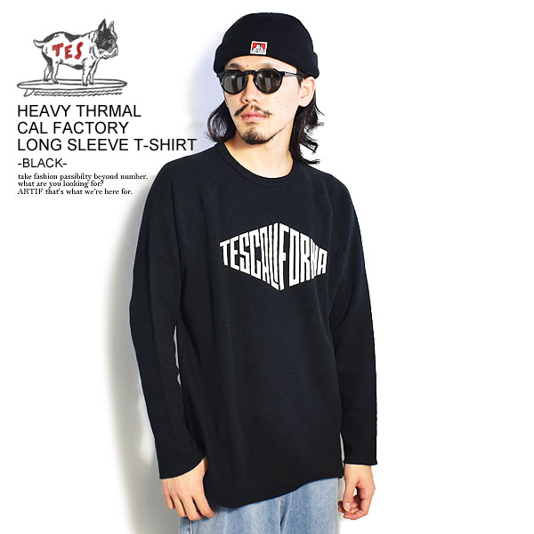 The Endless Summer エンドレスサマー TES HEAVY THRMAL CAL FACTORY LONG SLEEVE T-SHIRT -BLACK- メンズ Tシャツ 長袖 長袖Tシャツ ロンT 送料無料 ストリート おしゃれ かっこいい カジュアル ファッション アメカジ 西海岸 tes tシャツ