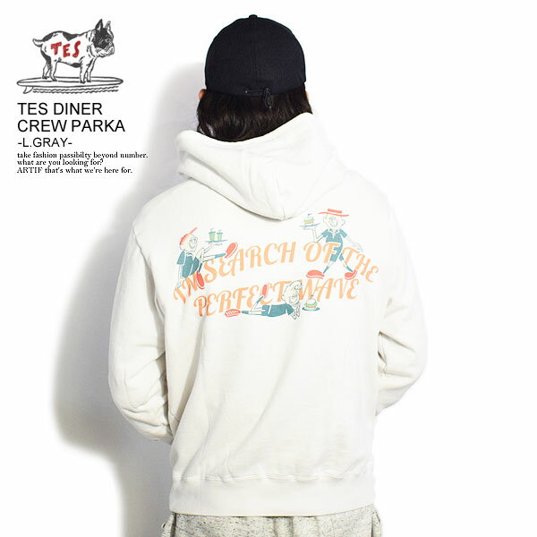 The Endless Summer エンドレスサマー TES DINER CREW PARKA -L.GRAY- メンズ パーカー プルオーバーパーカー スウェット 裏毛 送料無料 ストリート おしゃれ かっこいい カジュアル ファッシ…