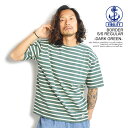 FIDELITY フィデリティ BORDER S/S REGULAR -DARK GREEN- メンズ Tシャツ 半袖 バスクボーダーシャツ 送料無料 ストリート