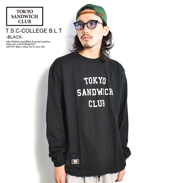 TOKYO SANDWICH CLUB トウキョウサンドウィッチクラブ T.S.C-COLLEGE B.L.T -BLACK- メンズ Tシャツ 長袖 長袖Tシャツ ロンT 送料無料 ストリート カジュアル ファッション tsc