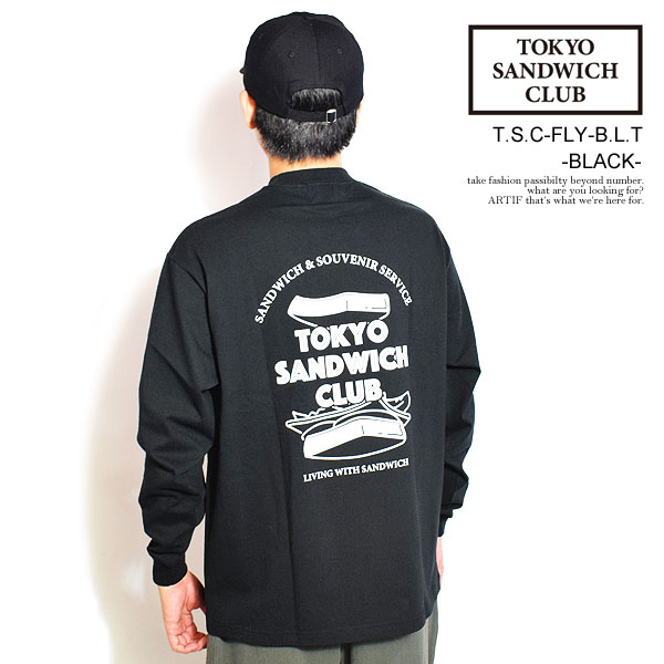 V領 - TOKYO SANDWICH CLUB トウキョウサンドウィッチクラブ T.S.C-FLY-B.L.T -BLACK- メンズ Tシャツ 長袖 ロンT ヘビーオンス 送料無料 ストリート