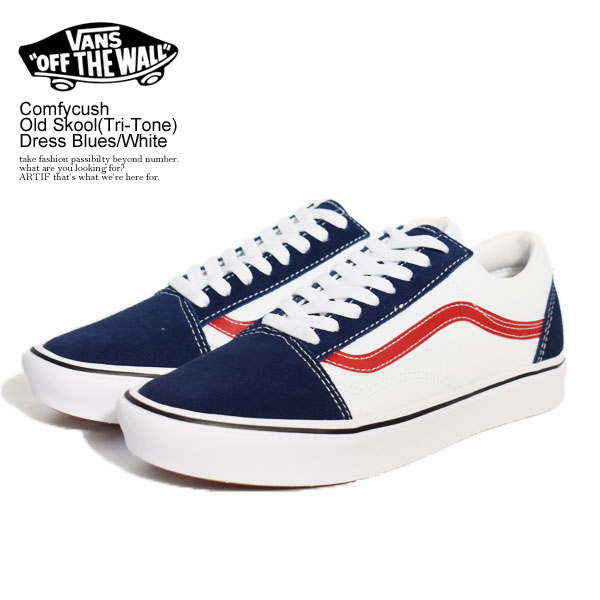 VANS バンズ Comfycush Old Skool (Tri-Tone) Dress Blues/White メンズ スニーカー 靴 シューズ オールドスクール ヴァンズ 送料無料 ストリート おしゃれ かっこいい カジュアル ファッション vans ヴァンズ 正規品・正規取扱店