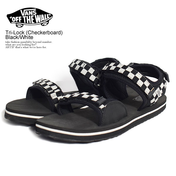 20％OFF SALE セール VANS バンズ Tri-Lock (Checkerboard) Black/White メンズ サンダル スポーツサンダル スポサン トライロック 送料無料 ストリート 正規品・正規取扱店