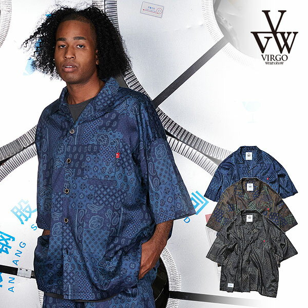 楽天ARTIF30％OFF SALE セール VIRGOwearworks ヴァルゴウェアワークス Voyage shirt メンズ シャツ 半袖シャツ 総柄 送料無料