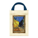 【4%クーポン★GWセール】 名画コットンミニバッグ(ゴッホ「夜のカフェテラス」)おしゃれ かわいい バッグインバッグ