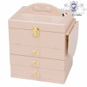 5/6までP5+【4%クーポン★GWセール】 コスメボックス ピンク(クリスタル)(2101726900) おしゃれ かわいい フェミニン 姫系 三面鏡付き 折...