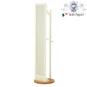 収納付き回転ミラー(ナチュラルホワイト)(2090784100) 輸入家具 インテリア家具 収納家具 鏡 姿見 スタンド式ミラー ハンガーラック付き 玄関先 リ...