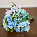 【25%クーポン★GWセール】 アートフラワー アレンジ 造花 インテリア フラワーアレンジメント ブーケ パーツ 花束 壁掛け グリーン ブルー ロココ調 イ...