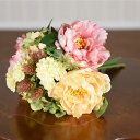 【25%クーポン★GWセール】 アートフラワー アレンジ 造花 インテリア フラワーアレンジメント ブーケ パーツ 花束 壁掛け グリーン オレンジ ロココ調 ...