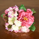 【25%クーポン★GWセール】 アートフラワー アレンジ 造花 インテリア フラワーアレンジメント ブーケ パーツ 花束 壁掛け グリーン ピンク ロココ調 イ...