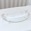 5/6までP5+【2,495円クーポン★GWセール】 ラック トレイ 置物 アールヌーボー ガラストレー 幅40cm オブジェ SL ロココ調 プリンセス アン...